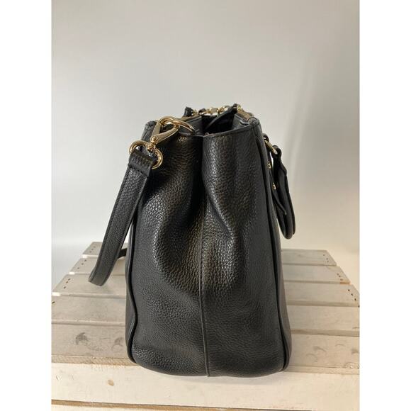 KATE SPADE LARGE BLACK PEBLED LEATHER WOMENS SHOULDER BAG - Picture 5 of 16